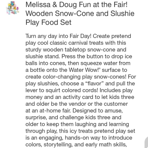 NWT Melissa and Doug Fun at the Fair Snow Cone & Slushie Playset Wooden … - Picture 13 of 16